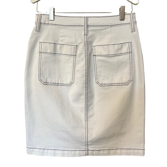 J. Crew Denim Whitewash Button Front Skirt Size 27 - Picture 5 of 8